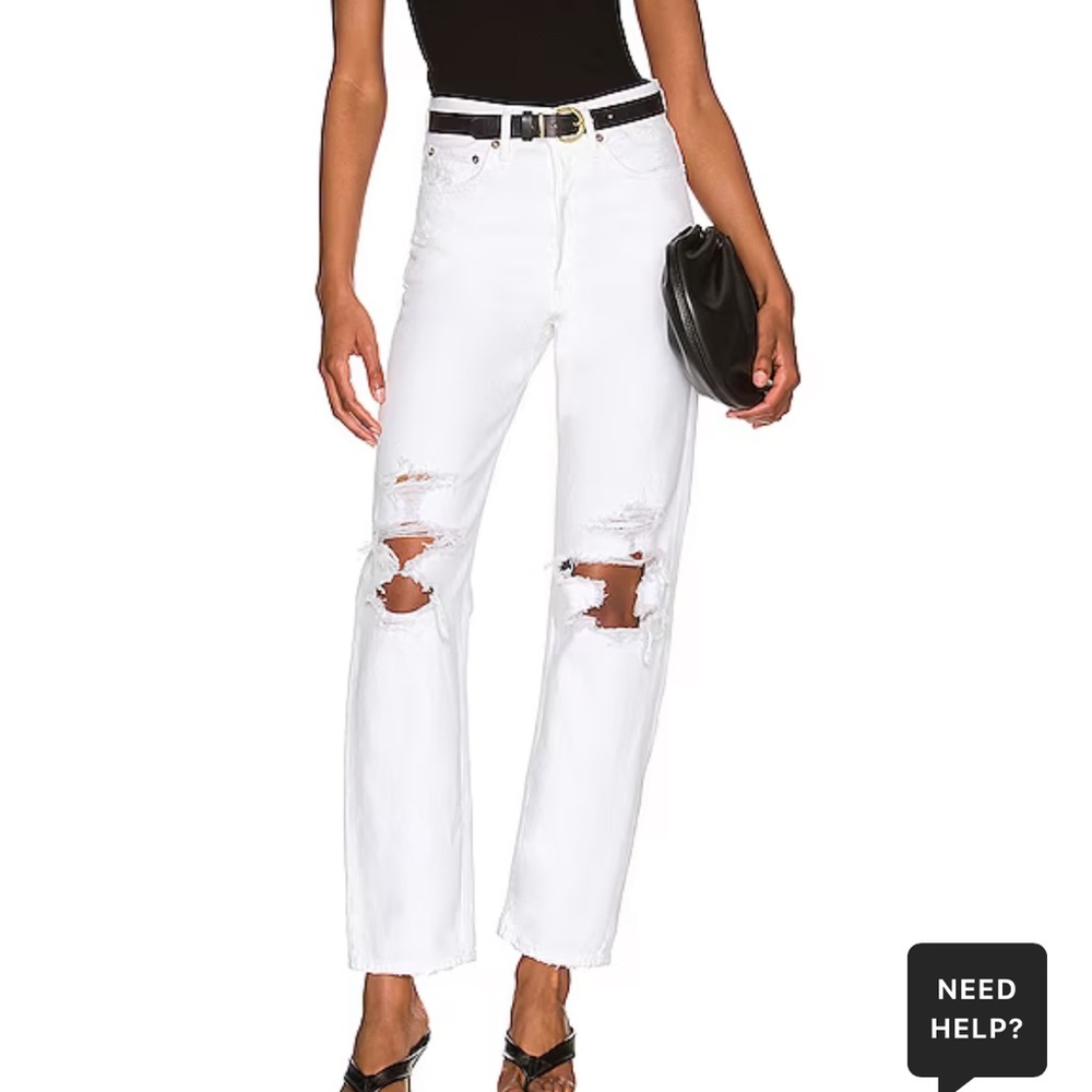 Agolde 90s ripped white jeans